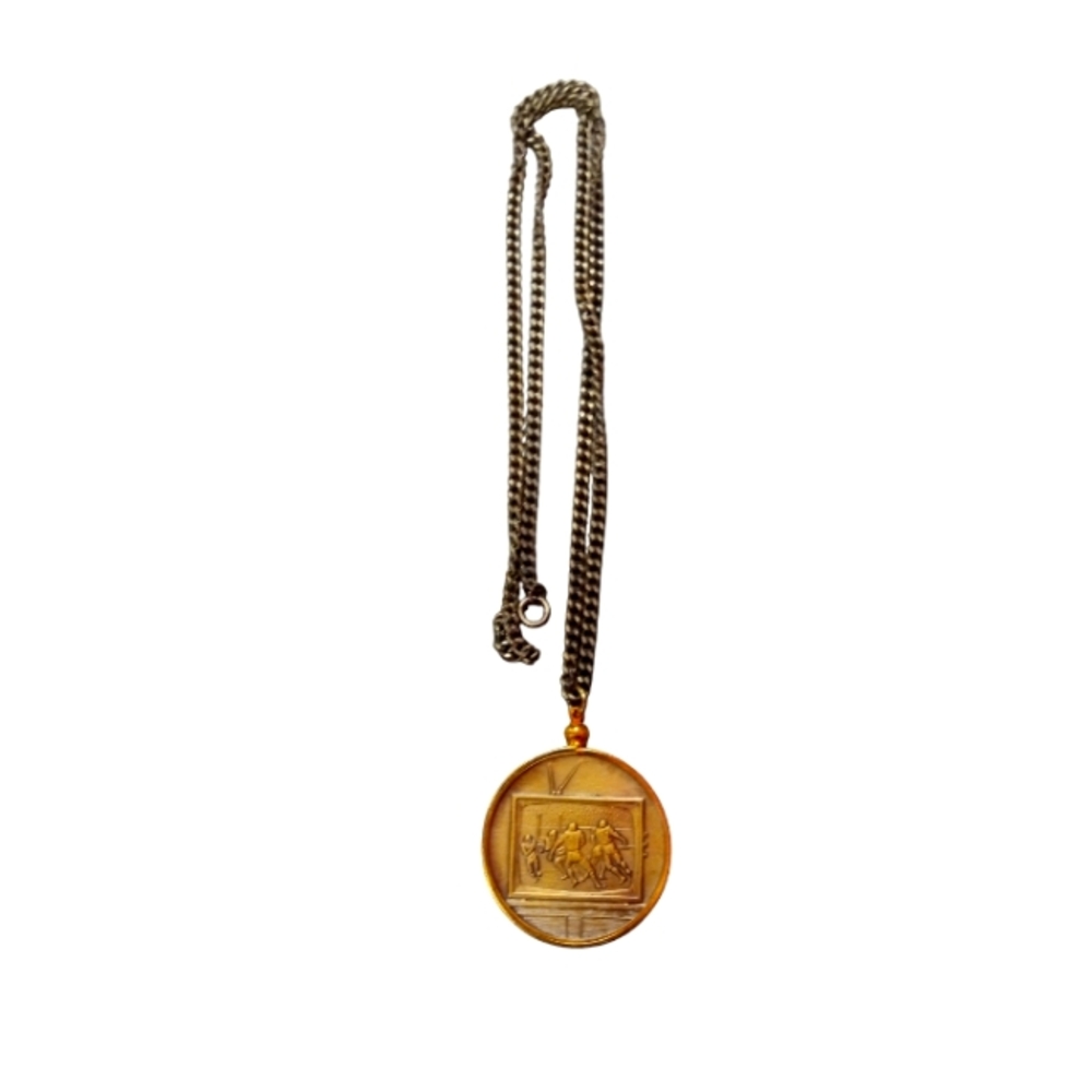 Football medallion necklace - Picture 1 of 3